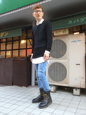 ロバート馬場裕之さん（メンズ・181cm）の春コーディネート