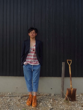 「星条旗」｜「アイテム（その他）」を使った、あきんこさん（メンズ・172cm）の秋コーディネート
