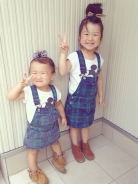 「フリンジ」｜「アイテム（オールインワン・サロペット）」を使った、kiyokoさん（キッズ・100cm）の夏コーディネート