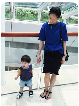 「FENDI（フェンディ）のアイテム」を使った、alexPさん（キッズ・80cm）の夏コーディネート