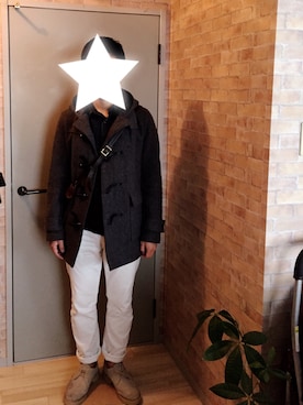 「ジョージコックス」｜「アイテム（ダッフルコート）」を使った、あだばなさん（メンズ・165cm）の冬コーディネート
