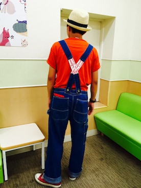 「USA」｜「アイテム（サロペット/オーバーオール）」を使った、あだばなさん（メンズ・165cm）の夏コーディネート