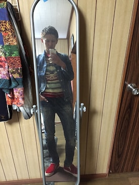 「DOWBL（ダブル）のアイテム（デニムジャケット）」を使った、FUTOSHIさん（メンズ・178cm）の秋コーディネート