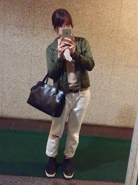 「COMME CA DU MODE（コムサデモード）のアイテム（バッグ）」を使った、あぐりさん（レディース・159cm）の春コーディネート