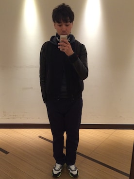 「LAD MUSICIAN（ラッドミュージシャン）のアイテム（スタジャン）」を使った、MICHYさん（メンズ・178cm）の冬コーディネート