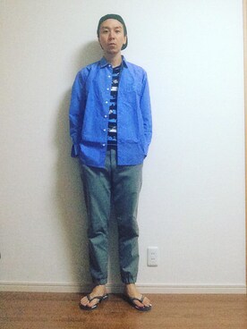 「Scye（サイ）のアイテム（シャツ/ブラウス）」を使った、MICHYさん（メンズ・178cm）の夏コーディネート