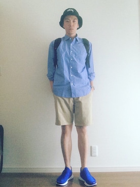 「Scye（サイ）のアイテム（シャツ/ブラウス）」を使った、MICHYさん（メンズ・178cm）の夏コーディネート