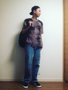 「PIGALLE(ピガール)のアイテム(帽子)」を使った、MICHYさん(メンズ・178cm)の夏コーディネート