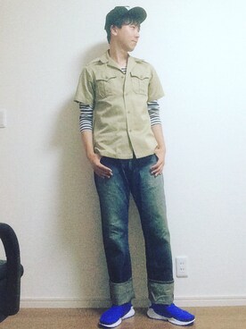 「PIGALLE(ピガール)のアイテム(帽子)」を使った、MICHYさん(メンズ・178cm)の夏コーディネート