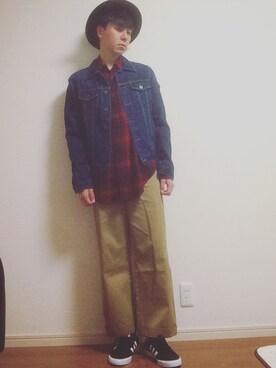 「N.HOOLYWOOD（N.ハリウッド）のアイテム（チノパンツ）」を使った、MICHYさん（メンズ・178cm）の秋コーディネート