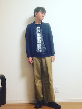 「N.HOOLYWOOD（N.ハリウッド）のアイテム（チノパンツ）」を使った、MICHYさん（メンズ・178cm）の秋コーディネート