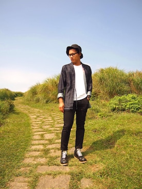 「irregular（イレギュラー）のアイテム（ブーツ）」を使った、MingShaneHoさん（メンズ・171cm）の秋コーディネート