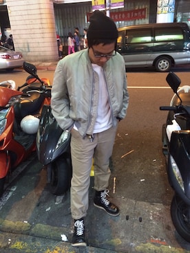 「irregular（イレギュラー）のアイテム（ブーツ）」を使った、MingShaneHoさん（メンズ・171cm）の秋コーディネート