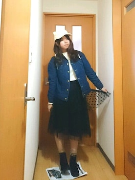 「黒スカート」｜「アイテム（財布/小物）」を使った、ないとーさん（レディース・153cm）の春コーディネート