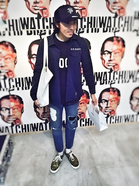「uniform experiment」｜「アイテム（スウェット）」を使った、MKSKさん（メンズ・174cm）の春コーディネート