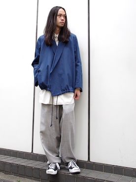 「Edwina Horl（エドウィナホール）のアイテム（テーラードジャケット）」を使った、オギさん（メンズ・180cm）の春コーディネート
