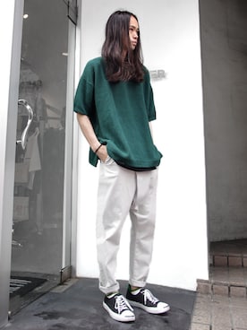 「Wizzard（ウィザード）のアイテム（パンツ）」を使った、オギさん（メンズ・180cm）の夏コーディネート