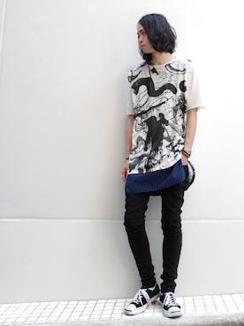 「Wizzard（ウィザード）のアイテム（パンツ）」を使った、オギさん（メンズ・180cm）の夏コーディネート