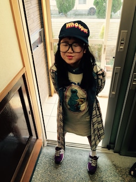「BOOFOOWOO」｜「アイテム（ジャケット/アウター）」を使った、himariさん（キッズ・133cm）の春コーディネート