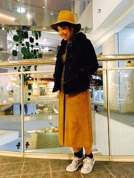 「キュロットパンツ」｜「アイテム（ジャケット/アウター）」を使った、kumagaiさん（レディース・165cm）の秋コーディネート