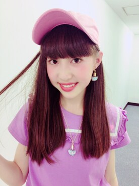 「Betty（ベティ）のアイテム（Tシャツ/カットソー、パープル系）」を使った、✰にいな☾さん（レディース・159cm）の夏コーディネート