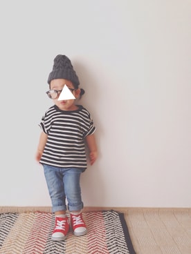 「Handmade（ハンドメイド）のアイテム（帽子）」を使った、teiccoさん（キッズ・80cm）の夏コーディネート