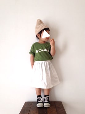 「Handmade（ハンドメイド）のアイテム（帽子）」を使った、teiccoさん（キッズ・90cm）の春コーディネート