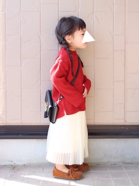 「三つ編み」｜teiccoさん（キッズ・90cm）の秋コーディネート