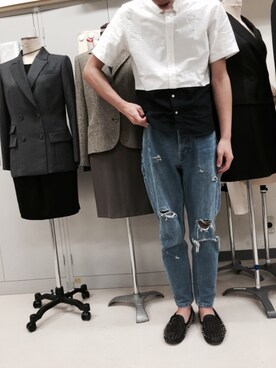 「UNIF（ユニフ）のアイテム（その他シューズ）」を使った、TAISEIさん（メンズ・175cm）の秋コーディネート