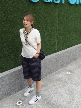 「Marc by Marc Jacobs（マークバイマークジェイコブス）のアイテム（リング）」を使った、RINA•RINAさん（レディース・158cm）の春コーディネート