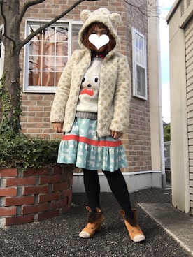 「くまコーデ」｜えっこさん（レディース・155cm）の秋コーディネート