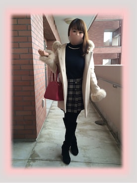 「willselection」｜「アイテム（その他アウター）」を使った、あみさん（レディース・157cm）の冬コーディネート