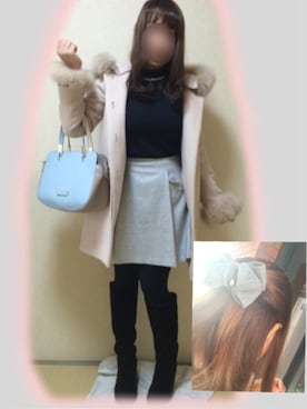 「willselection」｜「アイテム（その他アウター）」を使った、あみさん（レディース・157cm）の冬コーディネート