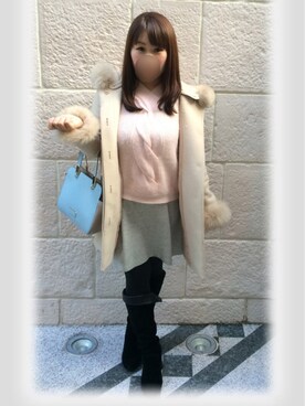 「willselection」｜「アイテム（その他アウター）」を使った、あみさん（レディース・157cm）の冬コーディネート