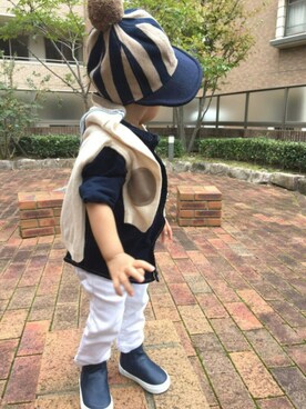 「CORVA（コルヴァ）のアイテム」を使った、iyori2015さん（キッズ・80cm）の秋コーディネート