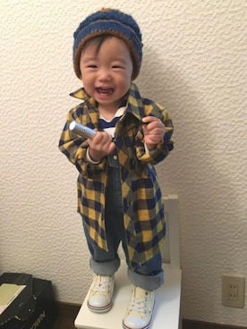 「CORVA（コルヴァ）のアイテム」を使った、iyori2015さん（キッズ・80cm）の秋コーディネート