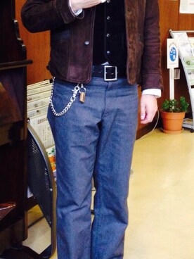 「CHROME HEARTS（クロムハーツ）のM&M×ウルフズヘッドウォレット
クロムハーツウォレットチェーン（リング、ブラック系）」を使った、hidetoasaiさん（メンズ・172cm）の秋コーディネート