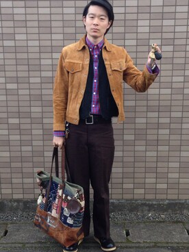 「DRESSTERIOR（ドレステリア）の◆JUDY AUGUR DESIGNトートバッグ（トートバッグ、その他）」を使った、hidetoasaiさん（メンズ・172cm）の秋コーディネート