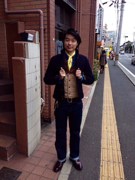 「WEAR」｜「アイテム（アクセサリー）」を使った、hidetoasaiさん（メンズ・172cm）の冬コーディネート