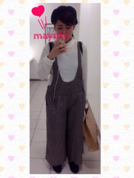 「OLIVE des OLIVE（オリーブデオリーブ）のアイテム（サロペット/オーバーオール）」を使った、mayuka ⍢⃝♡さん（レディース・160cm）の秋コーディネート