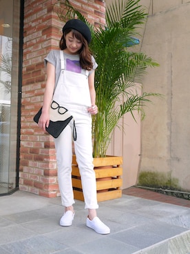 「made in HEAVEN（メイドインヘブン）のアイテム（オールインワン・サロペット）」を使った、EMIさん（レディース・162cm）の夏コーディネート