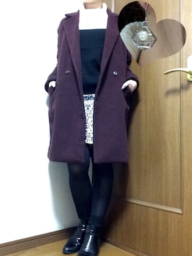 「テーラードコート」｜「アイテム（アクセサリー）」を使った、Mizuki さん（レディース・163cm）の秋コーディネート