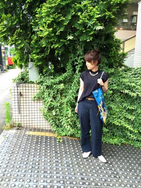 「U.（ユードット）のアイテム」を使った、uchiyamaさん（レディース・159cm）の夏コーディネート