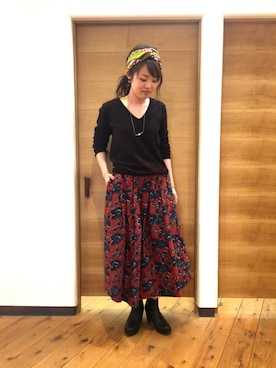 「nusy（ヌージー）のアイテム」を使った、uchiyamaさん（レディース・159cm）の秋コーディネート