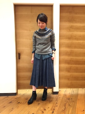 「nusy（ヌージー）のアイテム」を使った、uchiyamaさん（レディース・159cm）の秋コーディネート