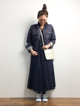 「A.P.C.（アーペーセー）のアイテム（ジャケット/アウター）」を使った、m.yさん（レディース・165cm）の春コーディネート
