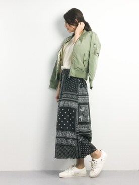 「IENA（イエナ）の《追加》裏毛プルオーバー◆（Tシャツ/カットソー）」を使った、m.yさん（レディース・165cm）の春コーディネート