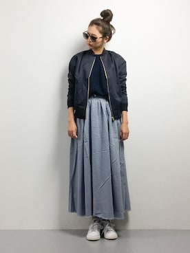 「MULLER（ミューラー）のアイテム（その他アウター）」を使った、m.yさん（レディース・165cm）の春コーディネート