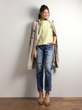 「EDDY GRACE（エディグレース）のアイテム」を使った、m.yさん（レディース・165cm）の春コーディネート