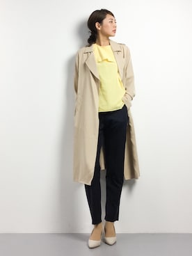 「オフィス」｜「アイテム（トレンチコート）」を使った、m.yさん（レディース・165cm）の春コーディネート